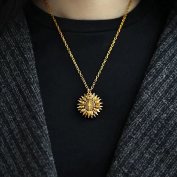 COPY - NWOT Sunflower Gold Silver Rose Gold Locket Pendant Necklace - Picture 8 of 16